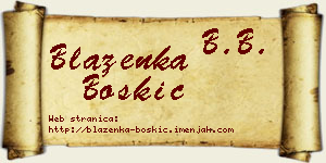 Blaženka Boškić vizit kartica